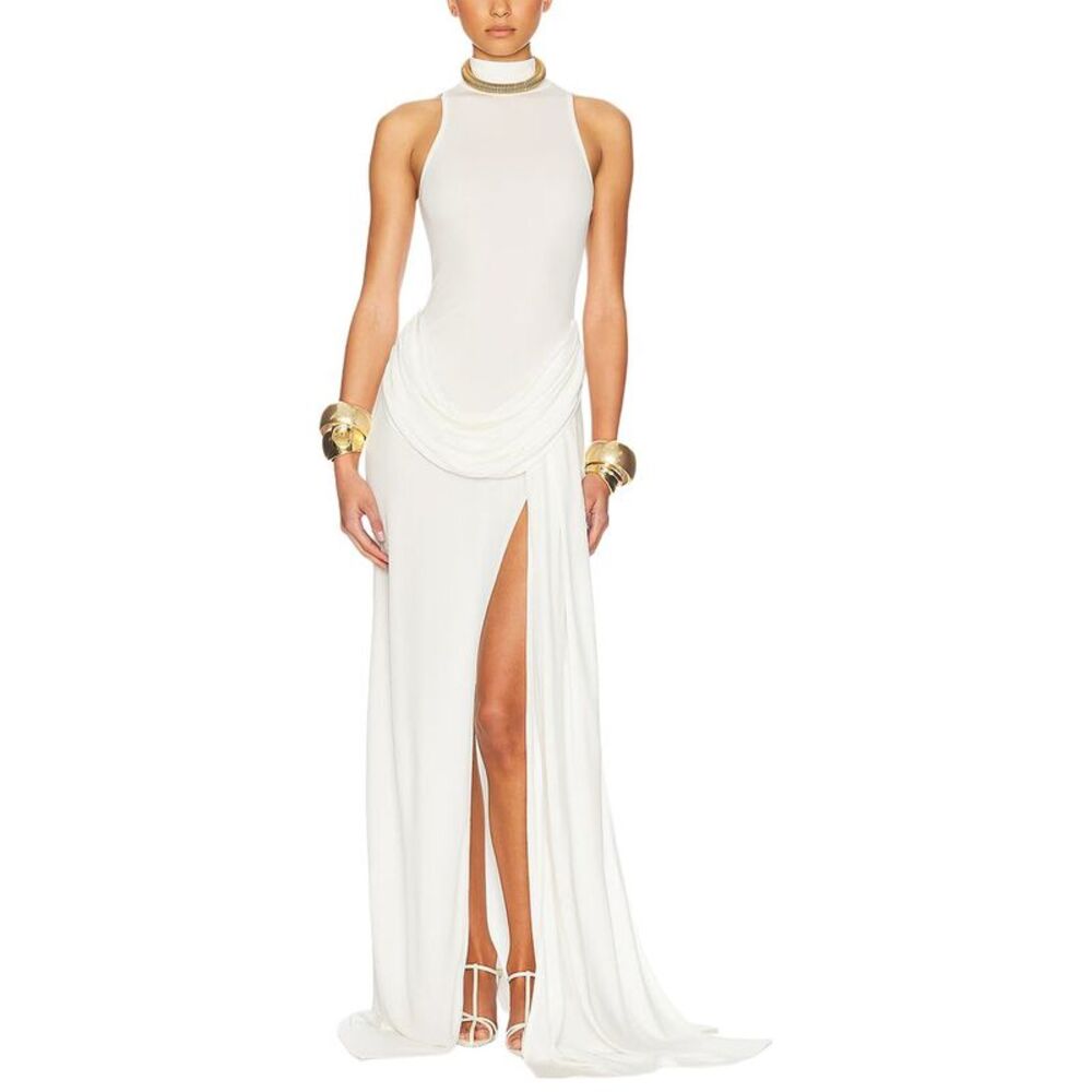 Adele Berto Womens  Solid Maxi Dress